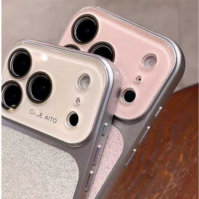 Ốp lưng cứng bảo vệ ống kính lấp lánh tương thích với iPhone 14 pro max 15 pro max 16 pro max 17 pro max