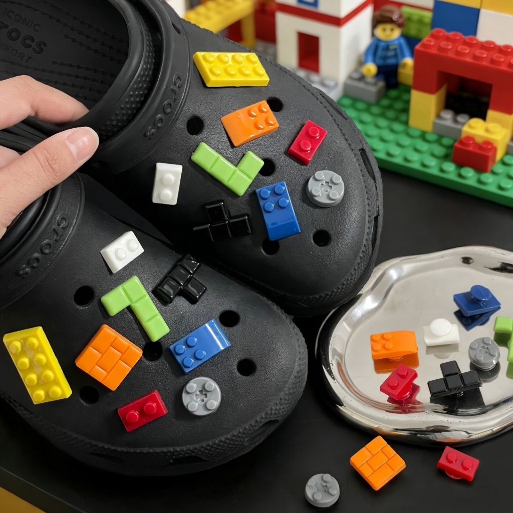 Unisex Tắc Sandal Giày DIY Quyến Rũ Phong Cách Dễ Thương Macaron Khối Mặt Dây Chuyền Nút Lỗ Giày Trang Trí Bộ Phụ Kiện Quà Tặng