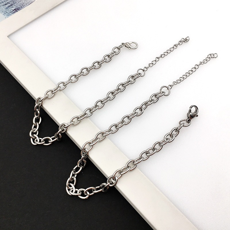 Vòng tay hợp kim titan unisex - Thiết kế tối giản, mịn màng, chống gỉ sét, phong cách Hàn Quốc