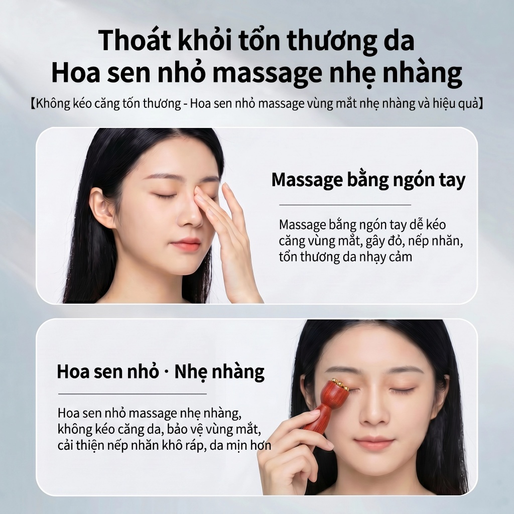 Con lăn massage mặt 6 hạt đồng giúp giảm bọng mắt và cải thiện nếp nhăn trên da