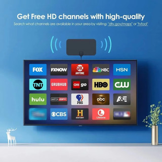 Ăng-ten TV kỹ thuật số Ăng-ten kỹ thuật số HDTV độ phân giải 4K trong nhà 1080P có tín hiệu khuếch đại 28DB Ăng-ten DVB-T / DVB-T2 ATSC độ phân giải cao