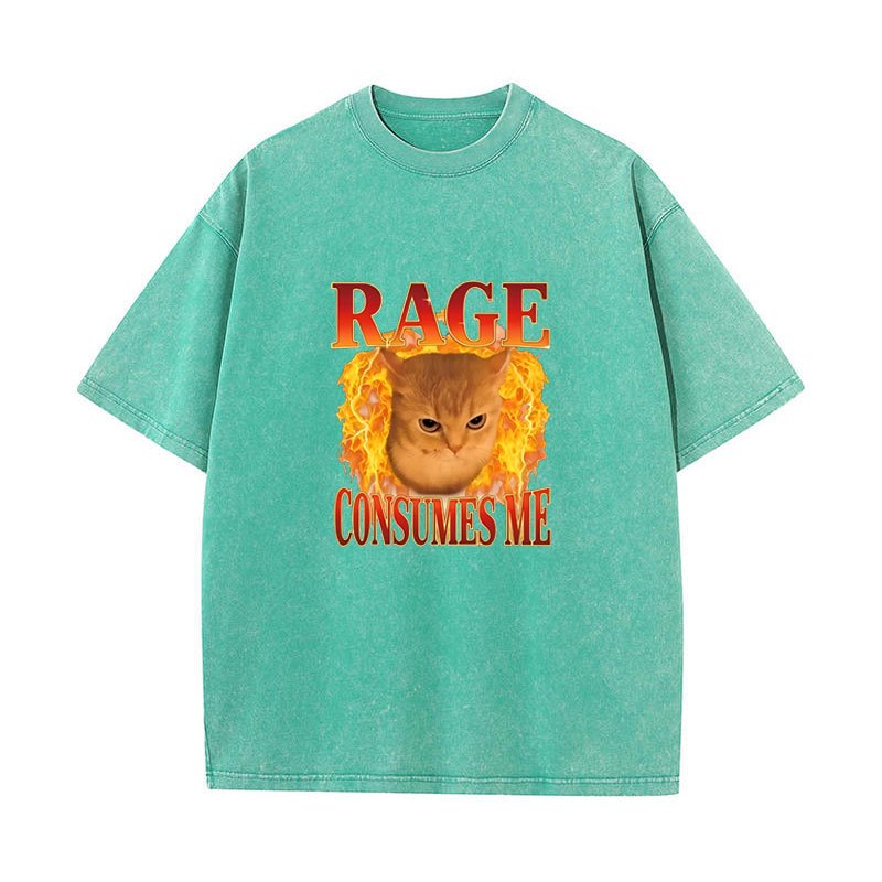 Áo Thun Meme Mèo Cho Nam và Nữ - Cổ Tròn Tay Ngắn Phong Cách Vintage