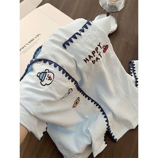 Cardigan nữ mỏng có họa tiết hoạt hình đáng yêu thêu hình chó con