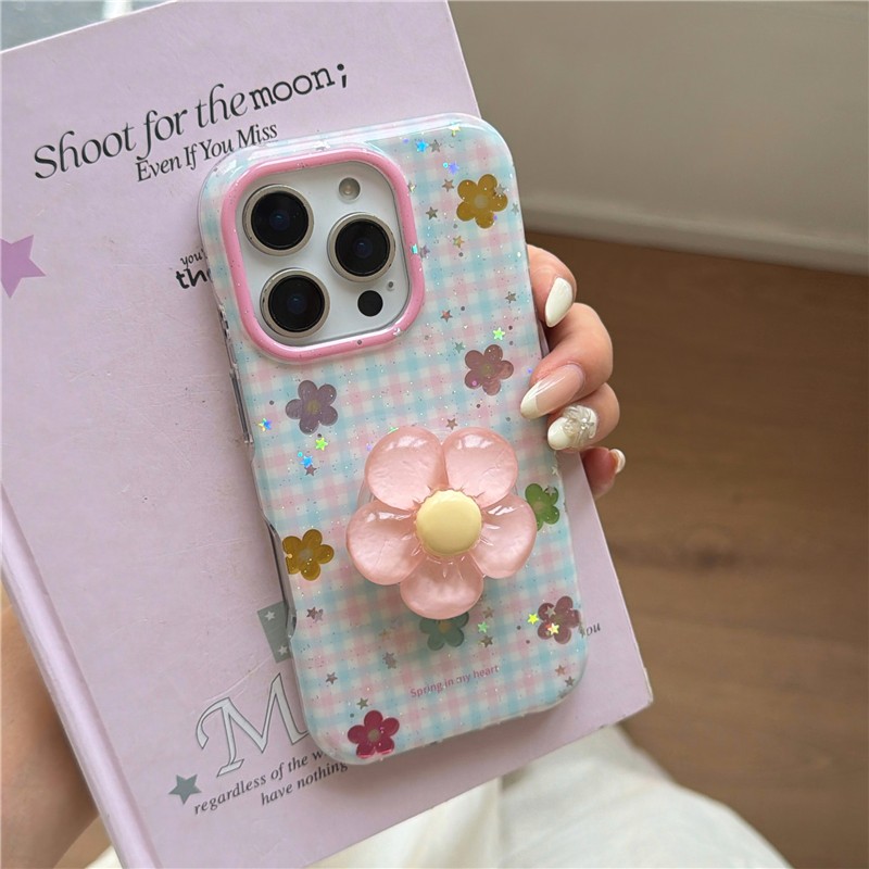 IPhone 17 Pro max 16 Pro Họa tiết hoa ca rô Chất liệu TPU IMD xử lý vỏ điện thoại in hai lớp