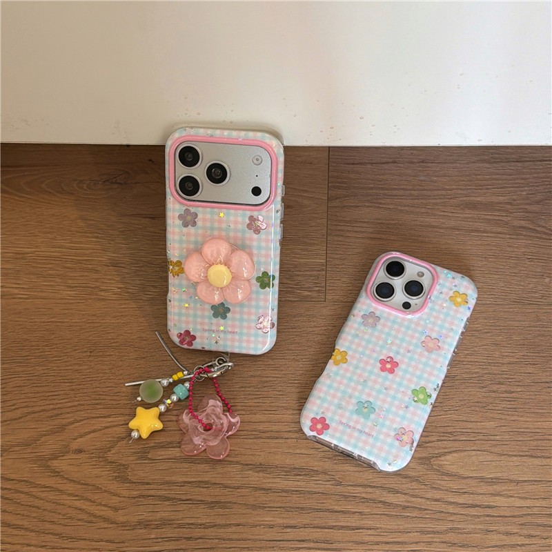 IPhone 17 Pro max 16 Pro Họa tiết hoa ca rô Chất liệu TPU IMD xử lý vỏ điện thoại in hai lớp