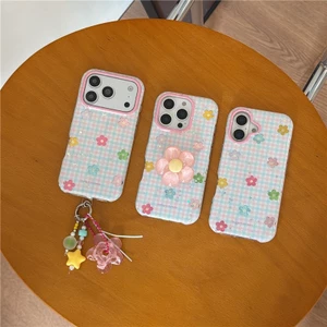 IPhone 17 Pro max 16 Pro Họa tiết hoa ca rô Chất liệu TPU IMD xử lý vỏ điện thoại in hai lớp