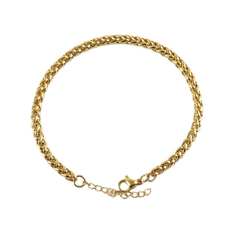 Vòng Tay Dây Chuyền Thép Không Gỉ Unisex, Thiết Kế Liên Kết Xoắn Phong Cách Hàn Quốc
