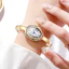 2 Chiếc Đồng Hồ Nữ Mặt Số Roma Thanh Lịch Bộ Vòng Tay Hình Bầu Dục Thời Trang Lắc Tay Nữ Đồng Hồ Đeo Tay Thạch Anh Reloj Mujer Girls (Không Có Hộp)
