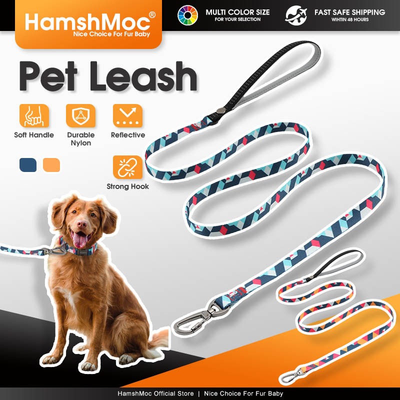 HamshMoc Dây Xích Chó Tay Cầm Đệm Mềm Dây Dẫn Thú Cưng Nylon Chịu Lực Phản Quang Dây Xích Thú Cưng Cho Nhỏ Vừa Chó Lớn Đi Bộ Ngoài Trời