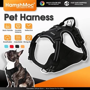 HamshMoc Dây nịt thú cưng Không kéo Dây nịt chó có thể điều chỉnh Phản quang thoáng khí với khóa chắc chắn bền bỉ cho chó thức dậy ngoài trời