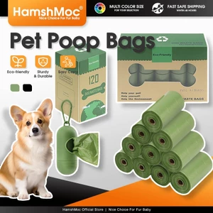HamshMoc Túi đựng rác thú cưng phân hủy sinh học chống rò rỉ, kèm hộp phân phối miễn phí, cho chó mèo