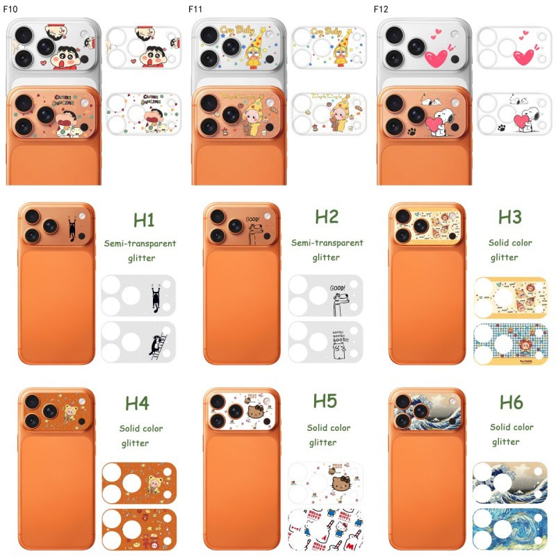 Miếng Dán Bảo Vệ Camera Cho iPhone 17 Pro max Miếng Dán Ống Kính Trong Suốt Điện Thoại Di Động Hoạt Hình Miếng Dán Mặt Sau Cho 17Pro 17Promax Phụ Kiện Trang Trí