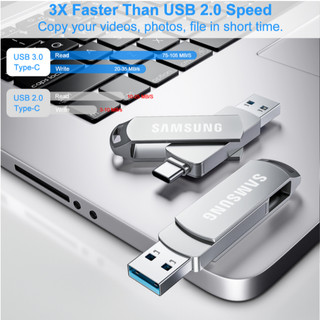 Ổ đĩa USB c hai trong một Samsung usb3.0 Bộ nhớ USB Ổ đĩa Flash dung lượng lớn tốc độ cao an toàn 512GB / 1TB / 2TB pc / Điện thoại di động / Máy tính bảng ổ đĩa bút tốc độ cao
