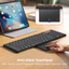 Meetion Ban phim Bluetooth gap duoc kem touchpad Full Size co ban phim so Chuyen 3 thiet bi Pin 90h Di duoc