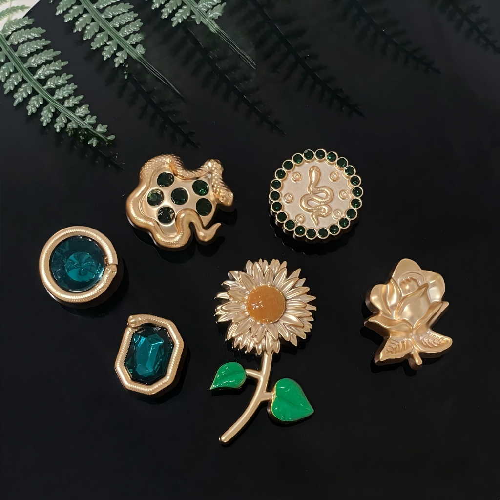 Phụ Nữ Bé Gái Tắc Sandal Giày DIY Quyến Rũ Phong Cách Vintage Xanh Hoa Hướng Dương Mặt Dây Chuyền Nút Lỗ Giày Trang Trí Bộ Phụ Kiện Quà Tặng