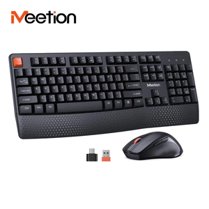 Meetion Ban phim chuot khong day 2.4G Full Size co tua tay Chinh 3 muc DPI Kem dau chuyen USB-C