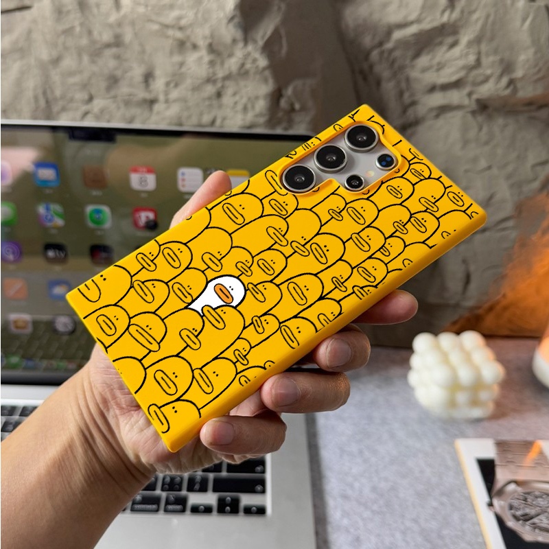 Ốp điện thoại cứng mờ hình vịt Graffiti cho Samsung S26/S25/S24/S23/S22/S21/S20; S24 FE; A56/A55/A53/A16/A15; chống sốc, chống vân tay