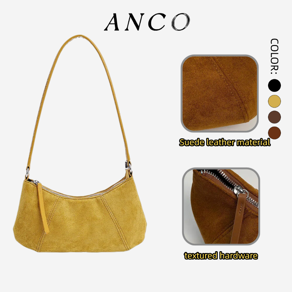 ANCO Túi nhỏ phong cách lười biếng Retro Niche 2026 Đi lại Túi xách nữ một vai thông thường