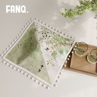 Vỏ hoa dệt mực Trung Quốc mới | Vỏ chống bụi & chống bụi (Dành cho đầu giường / lò vi sóng / thiết bị nhỏ · Viền Pom-Pom)