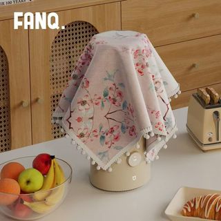 Vỏ hoa dệt mực Trung Quốc mới | Vỏ chống bụi & chống bụi (Dành cho đầu giường / lò vi sóng / thiết bị nhỏ · Viền Pom-Pom)