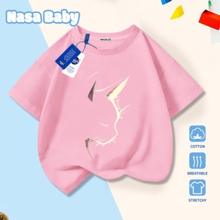 Áo thun in hình mèo con NASA, chất liệu cotton 100% thoáng mát, tay ngắn, dành cho trẻ em trai/gái và người lớn, giao hàng trong 24 giờ.
