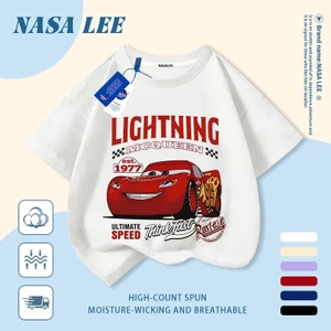 🚗 Giao hàng trong ngày 🚓 Áo thun trẻ em cotton trắng in khu vui chơi ô tô hoạt hình vui nhộn, thoáng mát mùa hè, tay ngắn cho bé 3-16 tuổi nam nữ đều mặc được.