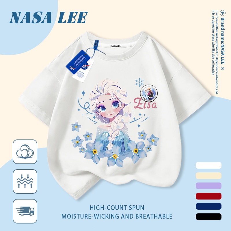 ✨ Giao hàng trong ngày 👸 Áo thun trẻ em chất liệu cotton trắng, in hình công chúa hoạt hình dễ thương, thoáng khí cho mùa hè, tay ngắn phù hợp cho bé 3-16 tuổi cả trai và gái.