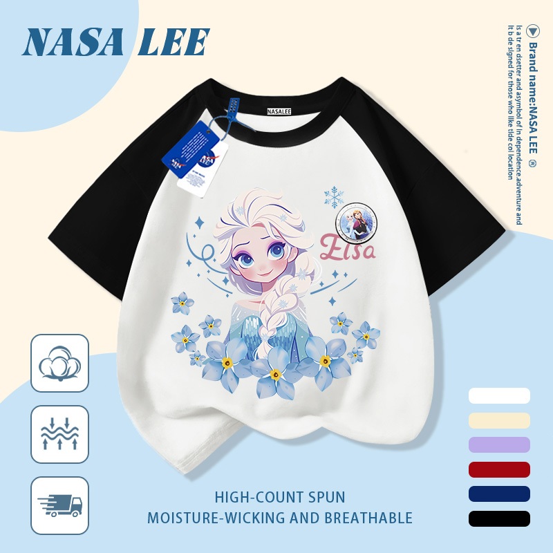 ✨ Giao hàng trong ngày 👸 Áo thun trẻ em chất liệu cotton trắng, in hình công chúa hoạt hình dễ thương, thoáng khí cho mùa hè, tay ngắn phù hợp cho bé 3-16 tuổi cả trai và gái.