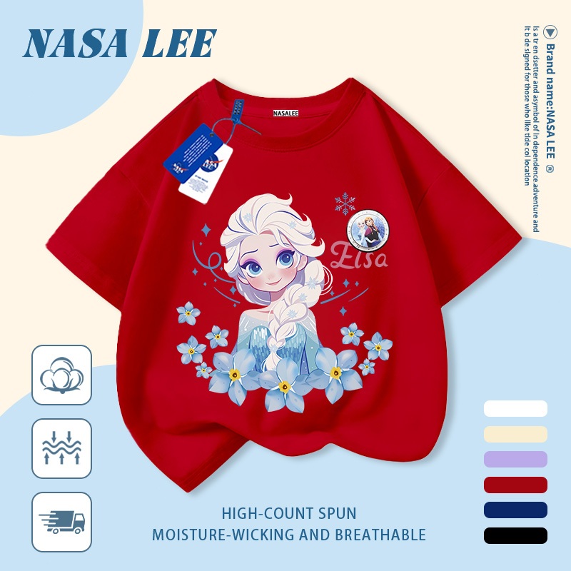 ✨ Giao hàng trong ngày 👸 Áo thun trẻ em chất liệu cotton trắng, in hình công chúa hoạt hình dễ thương, thoáng khí cho mùa hè, tay ngắn phù hợp cho bé 3-16 tuổi cả trai và gái.