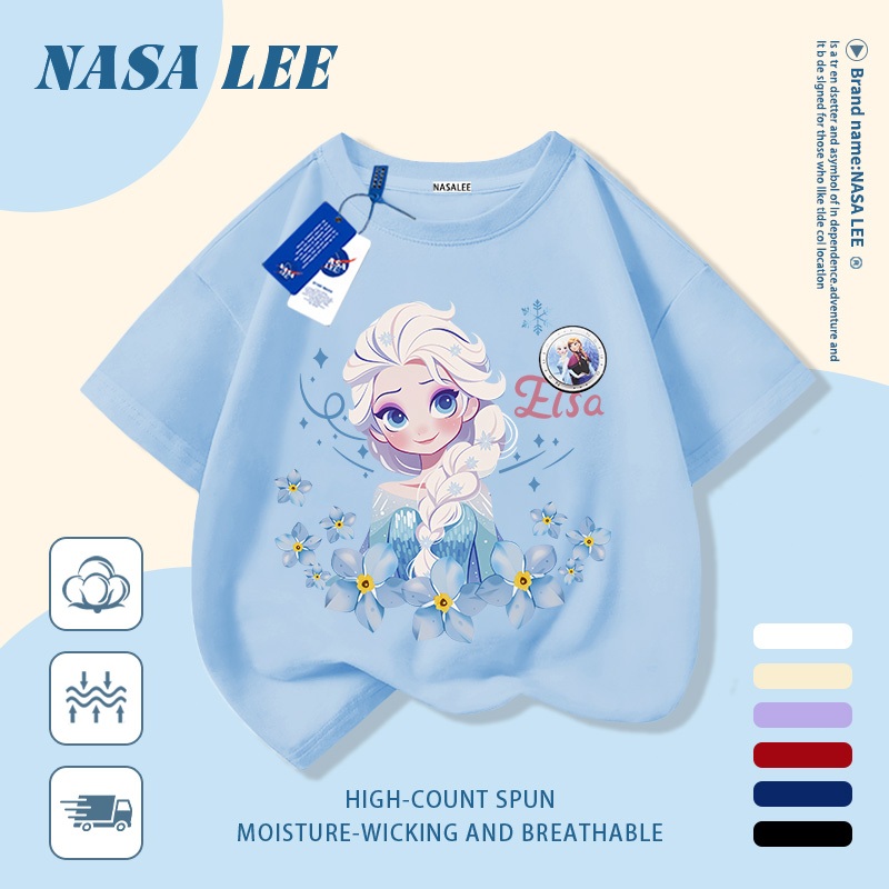 ✨ Giao hàng trong ngày 👸 Áo thun trẻ em chất liệu cotton trắng, in hình công chúa hoạt hình dễ thương, thoáng khí cho mùa hè, tay ngắn phù hợp cho bé 3-16 tuổi cả trai và gái.