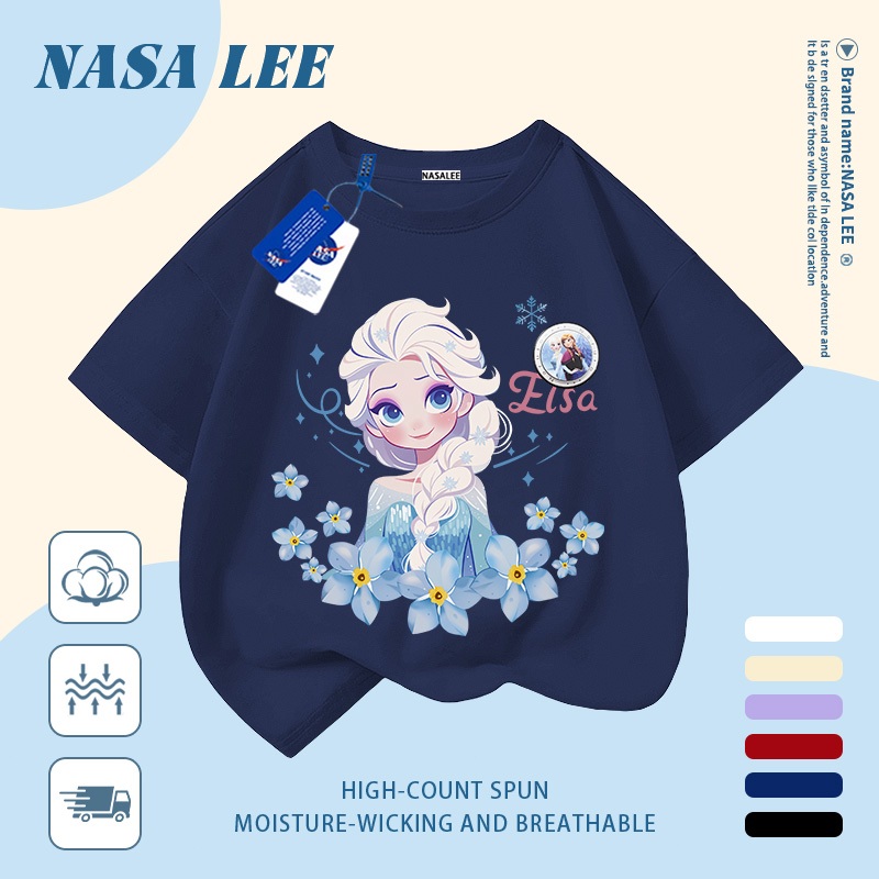 ✨ Giao hàng trong ngày 👸 Áo thun trẻ em chất liệu cotton trắng, in hình công chúa hoạt hình dễ thương, thoáng khí cho mùa hè, tay ngắn phù hợp cho bé 3-16 tuổi cả trai và gái.