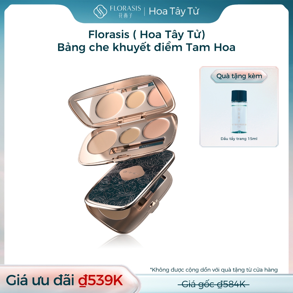 【Livestream】Florasis ( Hoa Tây Tử)  Bảng Che Khuyết Điểm Tam Hoa Triple Petal – Tạo Khối, Làm Sáng, Che Quầng Thâm & Đốm Nâu