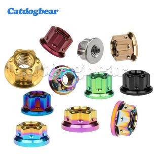 Catdogbear Titanium M6 M8 M10 M12 M14 M16 Lạ Mắt Lục Giác Mặt bích Hạt Cho Xe Đạp Xe Máy Trục Sau Titan Dây Buộc