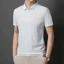 Nam Trắng Tay Ngắn Công Sở Áo Sơ Mi Polo Công Sở Màu Xám Ve Áo Cổ Xanh Áo Thun Thường Ngày