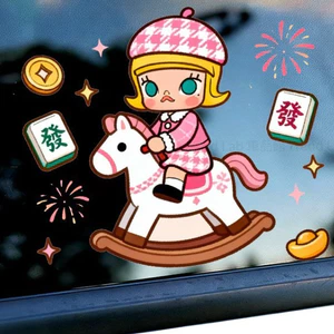 Phim hoạt hình Molly Nhãn dán xe hơi Nhãn dán tủ lạnh Nhãn dán trang trí xe máy dễ thương POP
