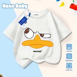 Áo thun in hình vui nhộn NASA, dành cho trẻ em, tay ngắn, chất liệu cotton 100% thoáng mát, giao hàng trong 24 giờ.