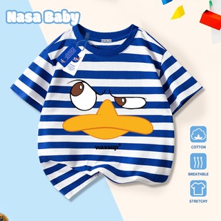 Áo thun in hình vui nhộn NASA, dành cho trẻ em, tay ngắn, chất liệu cotton 100% thoáng mát, giao hàng trong 24 giờ.
