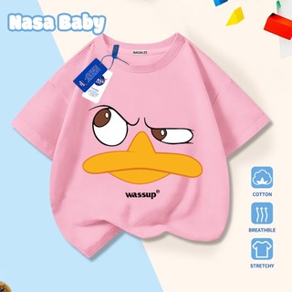 Áo thun in hình vui nhộn NASA, dành cho trẻ em, tay ngắn, chất liệu cotton 100% thoáng mát, giao hàng trong 24 giờ.
