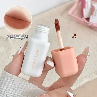 Bily Bear Fluffy Matte Lip Mud Làm sáng môi Hàn Quốc Trang điểm môi Người mới bắt đầu Thân thiện Trang điểm hàng ngày Hoàn thiện NO.BL001