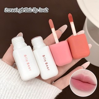 Bily Bear Fluffy Matte Lip Mud Làm sáng môi Hàn Quốc Trang điểm môi Người mới bắt đầu Thân thiện Trang điểm hàng ngày Hoàn thiện NO.BL001