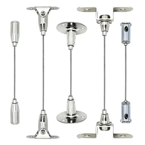 Bộ treo dây 1 Bộ 1,5mm 304 Thép không gỉ có thể điều chỉnh hai đầu Mã tương tự cho bảng điều khiển LED hình ảnh Biển quảng cáo