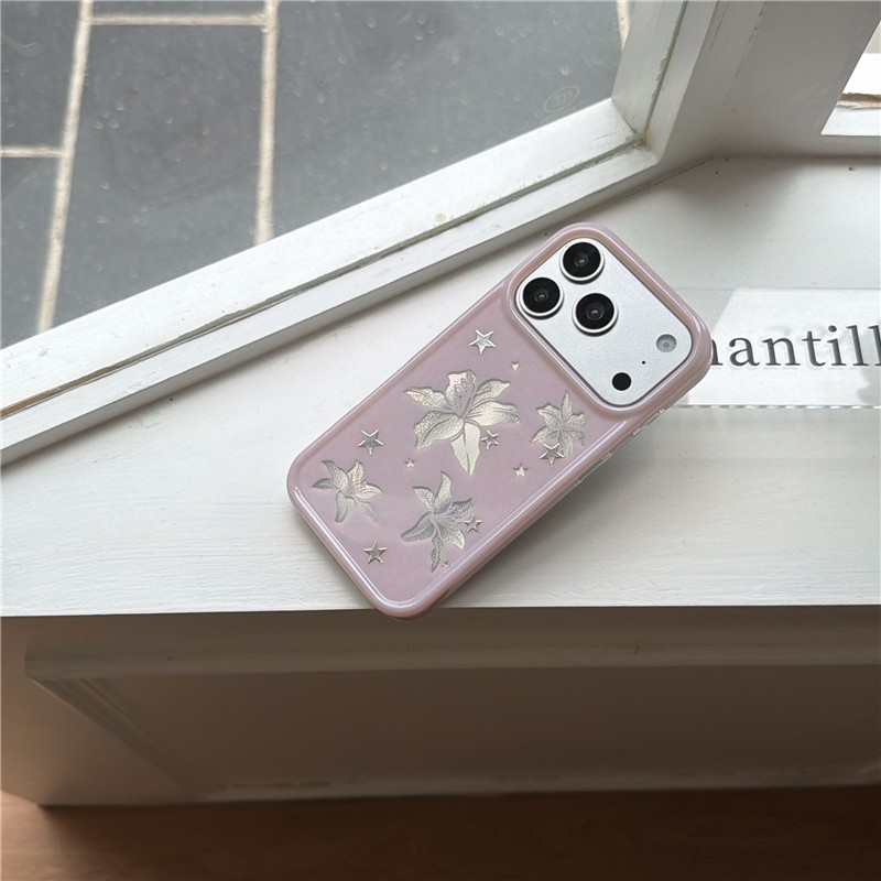 IPhone 17 Pro Max Lily họa tiết hoa TPU Chất liệu IMD craft Vỏ điện thoại in hai lớp