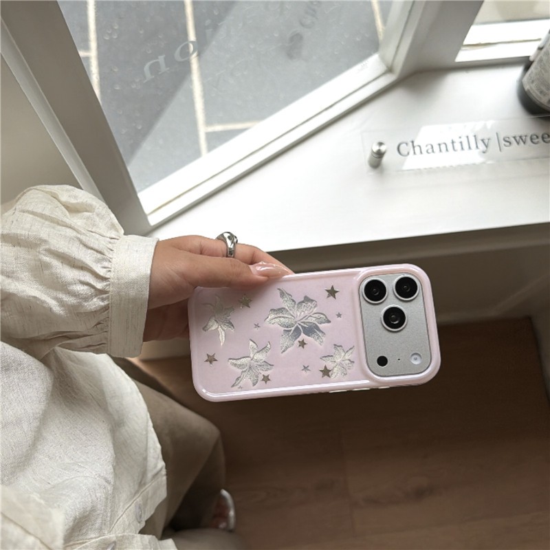 IPhone 17 Pro Max Lily họa tiết hoa TPU Chất liệu IMD craft Vỏ điện thoại in hai lớp