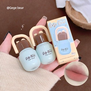 Gege Bear Velvet Matte Lip Bùn Chuyển Màu Khỏa Thân Lip Tint Người Mới Bắt Đầu Thân Thiện Trang Điểm Hàng Ngày Hoàn Thiện NO.GX1627