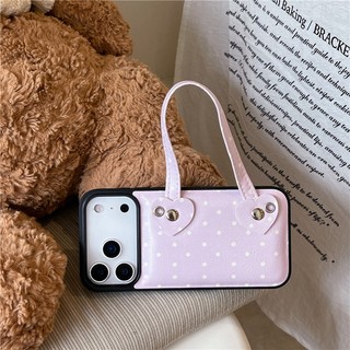 Ốp điện thoại iPhone 17 Pro Max Bag Dots pattern PU Material