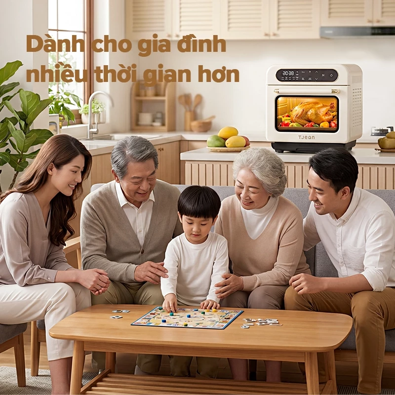 TJean lò nướng hơi nước không dầu 12L steam oven lò nướng Nồi Hấp Điện đa chế độ nấu cài sẵn (12 tháng)