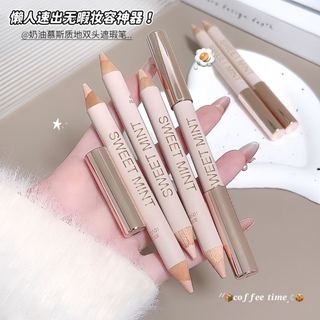 SWEET MINT Bút che khuyết điểm hai đầu Bao gồm vết thâm, vết thâm, quầng thâm & túi dưới mắt Bảo hiểm toàn diện lâu trôi NO.shaungtouguangganzhexiabi