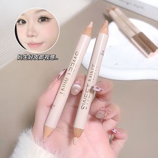 SWEET MINT Bút che khuyết điểm hai đầu Bao gồm vết thâm, vết thâm, quầng thâm & túi dưới mắt Bảo hiểm toàn diện lâu trôi NO.shaungtouguangganzhexiabi