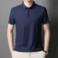 Nam Trắng Tay Ngắn Công Sở Áo Sơ Mi Polo Công Sở Màu Xám Ve Áo Cổ Xanh Áo Thun Thường Ngày