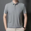 Nam Trắng Tay Ngắn Công Sở Áo Sơ Mi Polo Công Sở Màu Xám Ve Áo Cổ Xanh Áo Thun Thường Ngày